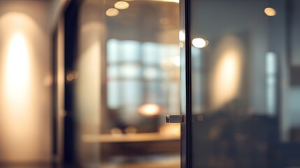 Office space exploration blurred interior professional environment modern design soft lighting