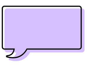 シンプルな線がずれた吹き出し　四角形