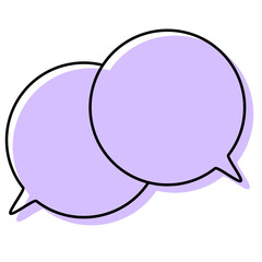 シンプルな線がずれた吹き出し　重なる会話