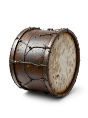 Old steel drum isolated on white background