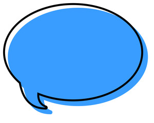 シンプルな線がずれた吹き出し　丸形