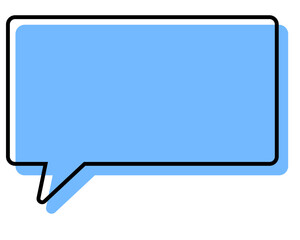 シンプルな線がずれた吹き出し　四角形