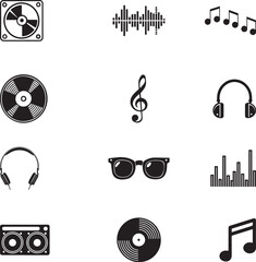 Obraz premium music icons set illustrator design vector
