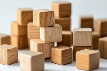 visual metaphor of recruitment and social hierarchy using wooden blocks