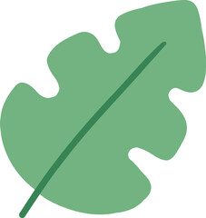 Bold wide leaf vector with tropical vibe, ideal for summer or jungle themes