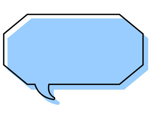 シンプルな線がずれた吹き出し　細長い八角形