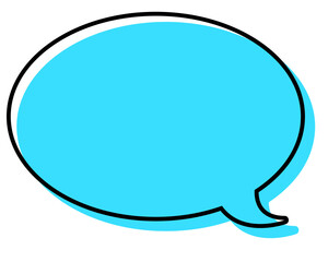 シンプルな線がずれた吹き出し　丸形