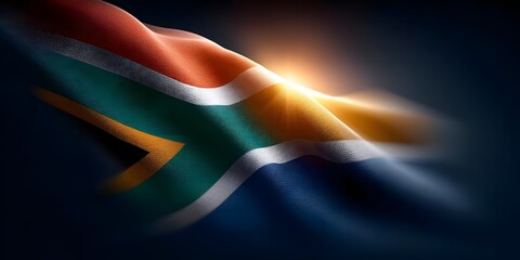 South African Flag with Dynamic Lighting Effects