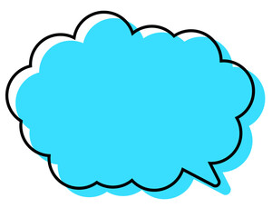 シンプルな線がずれた吹き出し　丸みのある雲形