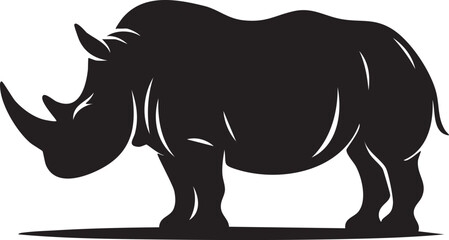 Obraz premium Elephant silhouette vector illustration, a wild mammal on white
