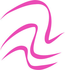 Abstract thick-line drawing resembling a dynamic form, in white  background.