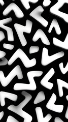 Abstract black and white pattern with dynamic shapes