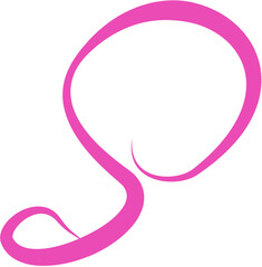 Abstract thick-line drawing resembling a dynamic form, a white background.