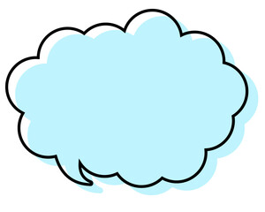 シンプルな線がずれた吹き出し　丸みのある雲形