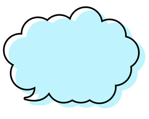 シンプルな線がずれた吹き出し　丸みのある雲形