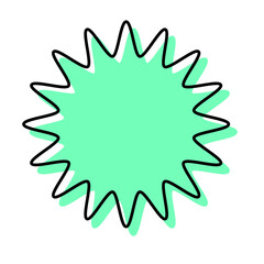 シンプルな線がずれた吹き出し　丸みのあるギザギザした形