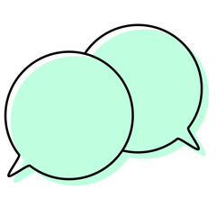 シンプルな線がずれた吹き出し　重なる会話