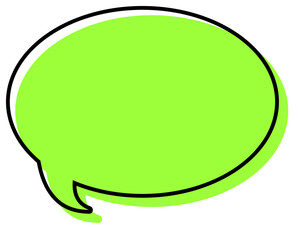 シンプルな線がずれた吹き出し　丸形