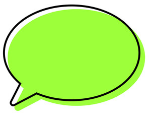 シンプルな線がずれた吹き出し　丸形