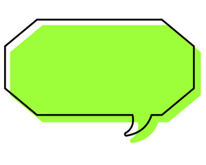 シンプルな線がずれた吹き出し　細長い八角形