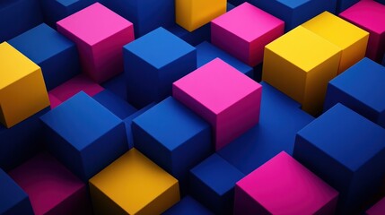 Fototapeta premium Colorful Geometric Cubes Abstract Background - Modern and Vibrant Design