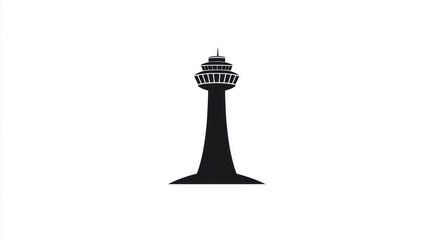 Silhouette of an airport tower