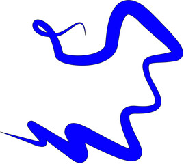 Fototapeta premium Abstract thick-line drawing resembling a dynamic form, a white background.