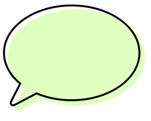 シンプルな線がずれた吹き出し　丸形