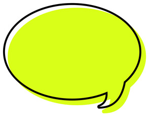 シンプルな線がずれた吹き出し　丸形