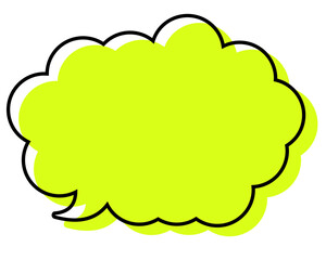 シンプルな線がずれた吹き出し　丸みのある雲形