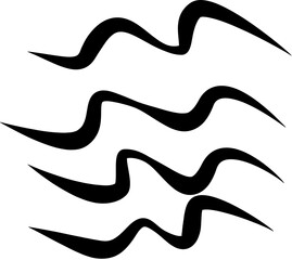 Abstract thick-line drawing resembling a dynamic form, a white background.