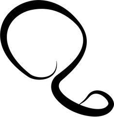 Abstract thick-line drawing resembling a dynamic form, a white background.