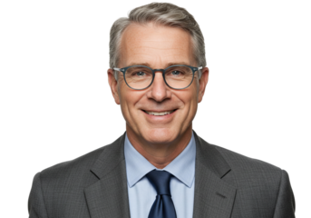 Cheerful Businessman with Glasses Portrait Smiling Professional Formal Attire