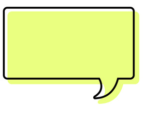 シンプルな線がずれた吹き出し　四角形