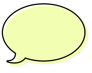 シンプルな線がずれた吹き出し　丸形