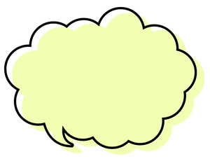 シンプルな線がずれた吹き出し　丸みのある雲形
