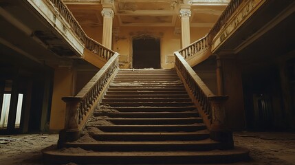 Obraz premium Abandoned grand staircase
