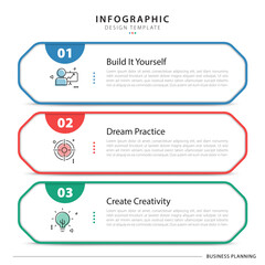 Business infographic template. 3 Step timeline journey. Process diagram, 3 options on white background, social media post, Infograph elements vector illustration.