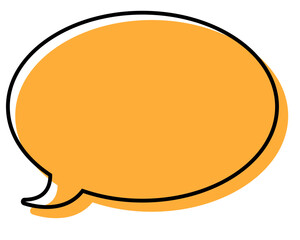 シンプルな線がずれた吹き出し　丸形