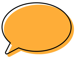 シンプルな線がずれた吹き出し　丸形