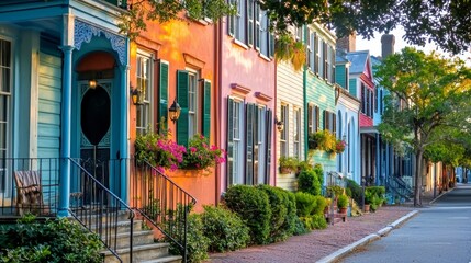 Obraz premium Explore the architectural beauty of Charleston's historic homes.