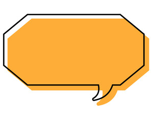 シンプルな線がずれた吹き出し　細長い八角形