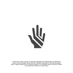 Stylized Palm Illustration: A Symbolic Representation of Connection, Openness, and Interactive Communication, Ideal for Modern Design Projects and Digital Platforms