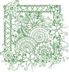 Obraz premium Beautiful flower art and mandala vector design