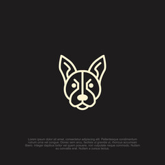 Minimalist Dog Head Outline Design: An Illustrative Iconography Evoking Purity and Sophistication, Suited for Pet-Related Branding and Digital Media Projects
