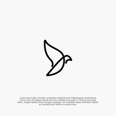 Elegant Linear Artwork Showcasing a Bird in Flight, Suitable for Graphic Design Projects and Symbolizing Freedom, Peace, and Hope with a Modern Aesthetic appeal