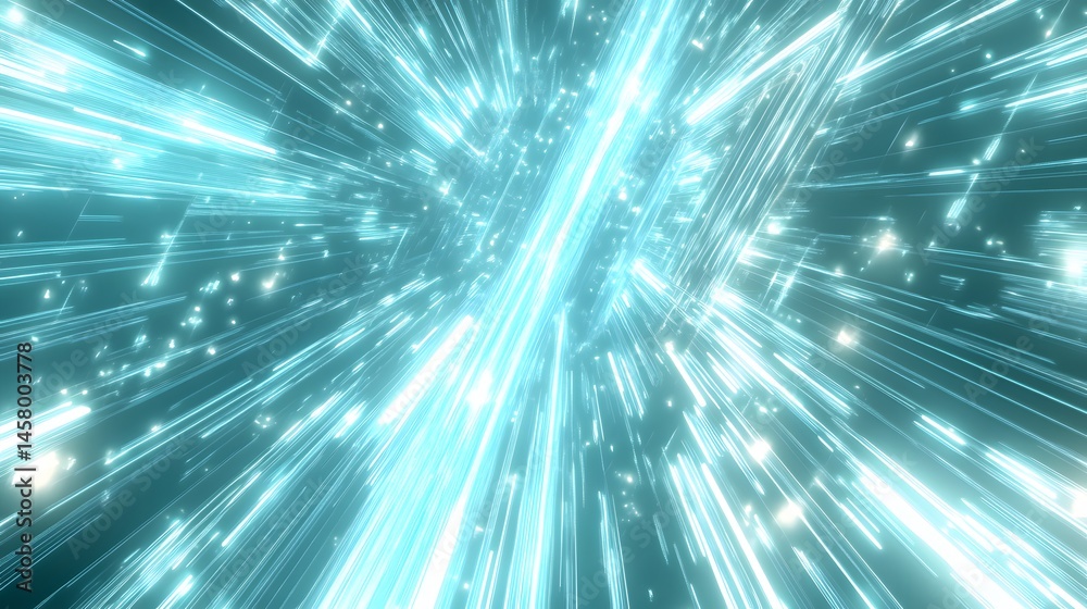 Canvas Prints abstract digital design with light beams and geometric forms.