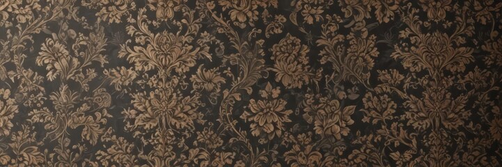 Intricate floral damask wallpaper, elegant design , art, antique