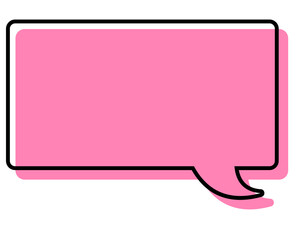 Naklejka premium シンプルな線がずれた吹き出し 四角形