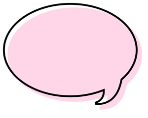 シンプルな線がずれた吹き出し　丸形